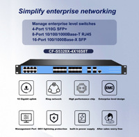 Commutateur réseau de gestion de niveau entreprise 16 Gigabit optique 8 Gigabit électrique 40 Gigabit optique en alliage d'acier Couche 3