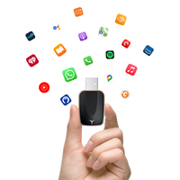Adaptador inalámbrico Rhythm CarPlay BT Android Auto Dongle con actualización OTA Sistema de audio sin demora para automóviles