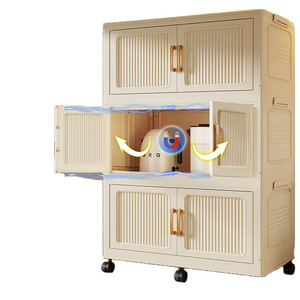 Armoire <span class=keywords><strong>de</strong></span> <span class=keywords><strong>rangement</strong></span> pliable multi-niveaux extra-<span class=keywords><strong>large</strong></span> en PP, sans assemblage requis, pour la maison et le bureau, unité <span class=keywords><strong>de</strong></span> <span class=keywords><strong>rangement</strong></span> pour vêtements <span class=keywords><strong>de</strong></span> chambre à coucher - Product Image 5