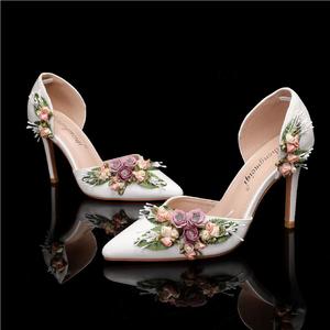 Different Height <strong>Heels</strong> for <strong>Ladies</strong> White Wedding <strong>Shoes</strong> for Bride Flower Rose Pearl Handbags Set <strong>Evening</strong> Bags <strong>Shoes</strong> with Purse - Product Image 6