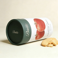 Emballage personnalisé en tube de papier kraft de qualité alimentaire pour biscuits, gâteaux, en-cas, noix, boîte cylindrique hermétique avec fenêtre, toutes tailles