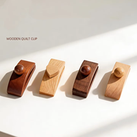 Lot de 4 pinces à couette en bois massif, robustes, pour fixation murale, support professionnel pour tapisseries et textiles