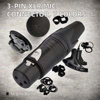 Longueur personnalisée 3 broches XLR mâle connecteur de fil en alliage de zinc coque cuivre MIC connecteur XLR pour Microphone 7 couleurs plastique PC