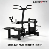 Machine à Squats à Harnais à Charge Libre 400 kg, Rameur T-Bar Multifonctionnel, Équipement de Gym Commercial Robuste pour le Bas du Corps