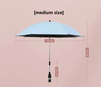 Parapluie de poussette semi-automatique pour enfants, 84 cm, en polyester uni, protection solaire, résistant au vent, idéal pour les voyages