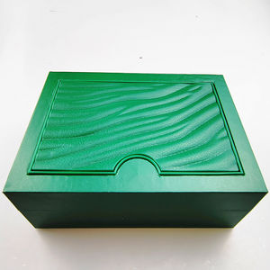 بلاستيك مشهور مع بطانة من جلد الغزال شعار ختم ساخن ساعة دور خضراء مع أوراق - Product Image 1