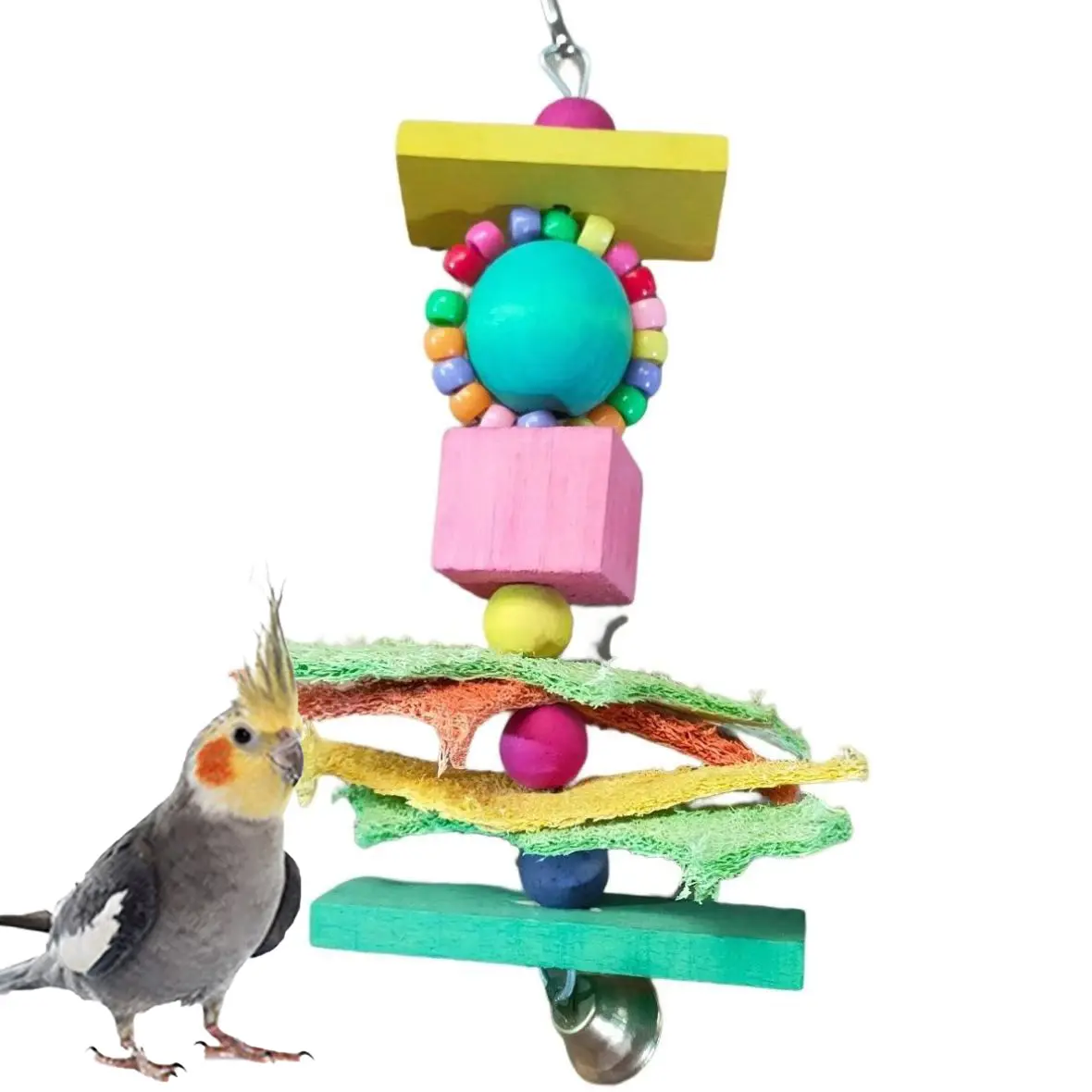 Brinquedo de papagaio com madeira, acessório para decoração de casa, animais de estimação sustentável, engraçado e saúde