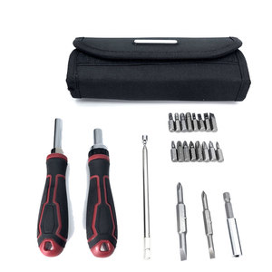 22pcs <b>Ratchet</b> <b>Screwdriver</b> Bit <b>Set</b> Multi-Functional Replaceable Handle Extension Bar Portable Canvas Bag for DIY Household Use - Product Image 2