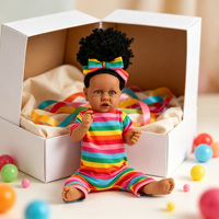 Afroamerikanische Reborn-Babypuppe, 22 Zoll (56 cm), dunkle Hautfarbe, weiches Vinyl, realistische Babypuppe, Geschenk für den Begleiter