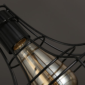 Lampada a sospensione a gabbia in ferro industriale nero Vintage a 5 forme diverse per ristorante - Product Image 5
