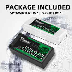 VSVAW 2S 7.6V 6000mAh 140C Lipo pil HV ile 5mm Bullet Plug fiş 1/10 1/12 uzaktan kumanda araba tırmanma araba modeli RC pil - Product Image 6