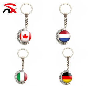 High Quality Metal Rotatable Designs Italy Country Flag Keychain Canada Flag Keychain for Promotional Gift - Product Image 1