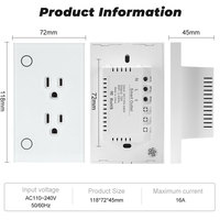 American Standard 2 prises Tuya WiFi Google Home Alexa Télécommande Prise intelligente Prise électrique murale Interrupteur de prise de courant