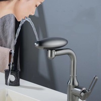Nuevo diseño, grifo OVNI de acero inoxidable de modo dual, grifo de cascada frío y caliente para lavabo de baño, grifo mezclador Universal