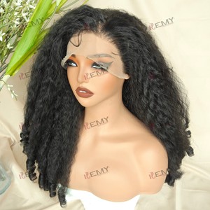 <span class=keywords><strong>Parrucca</strong></span> Sintetica Premium KEMY HAIR con Frontale in Pizzo, Ricci Afro Kinky, Fibra Resistente alle Alte Temperature, Parrucche Intrecciate Sintetiche per Donne di Colore - Product Image 3