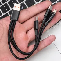 Cable de Carga Rápida USB Tipo-C 3 en 1 de 100W para Teléfono Móvil con Transferencia de Datos Rápida