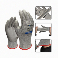Gants Anti-Coupure Niveau 5, Revêtus de PU, Tricotés, Imperméables, Protection des Mains, Gants de Sécurité Durables Personnalisés pour Hommes pour Travaux du Verre