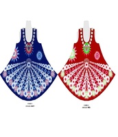 Tissu de robe imprimé parapluie indien traditionnel avec bordure florale artistique pour la robe Kurta des femmes et la collection de vêtements ethniques