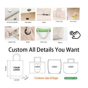 Borsa Shopper Riutilizzabile in Tela di Cotone con Manici per Artigianato, <span class=keywords><strong>Fai</strong></span>-da-Te, Regali, Sublimazione, Pubblicità e Promozione - Product Image 5