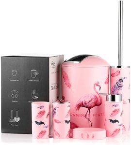 Ensemble d'accessoires de salle de bain Flamingo Design moderne, 6 pièces, écologiques, durables, pour la maison et l'<span class=keywords><strong>hôtel</strong></span>, faciles à nettoyer - Product Image 6