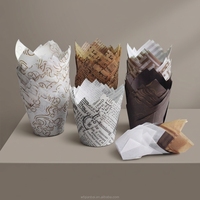 Prix de gros en gros : Moules à pâtisserie jetables en papier sulfurisé anti-graisse, forme tulipe, pour muffins et cupcakes, outils de boulangerie pour cafés