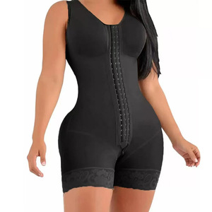 Plus Size Waist Trainer Shapewear <b>Bodysuit</b>, Double-Layer Tummy <b>Control</b> Open-Crotch Full Body Shaper with Hook-and-Eye Closure - Product Image 1