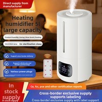 Humidificador de Escritorio Explosions, 5L de Gran Capacidad, Calefacción Inteligente, Funciona con Corriente Alterna, Silencioso, con Función de Temporizador
