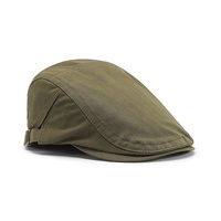 Béret unisexe quatre saisons, rétro vintage, en coton lavé uni, à visière plate, rayé, décontracté, style britannique, sport, 3D