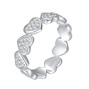 Anillo de Eternidad Unisex con Corazón de Moissanita con Incrustaciones Completas, Plata 925, Certificado GRA, Estilo Hiphop Cristiano, Pasa Prueba de Diamante - Product Image 1