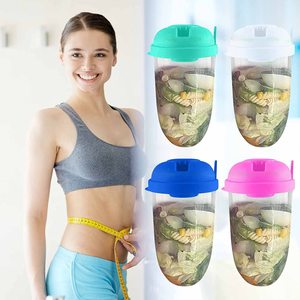 Tasse à salade en plastique transparent avec fourchette pour fruits légumes noix régime repas récipient alimentaire outils de salade nutritifs - Product Image 3