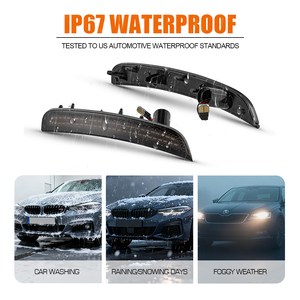 4 pièces de feux latéraux LED ambre rouge pour pare-chocs avant et arrière pour Fiat 500 <span class=keywords><strong>500e</strong></span> Pop/Sports 2011-2019, feux de marqueur de garde-boue - Product Image 4