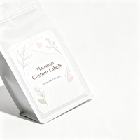 Étiquettes d'emballage pour thé aux herbes Haoxuan OEM, film PP blanc mat, autocollants imprimés imperméables pour sachets et bocaux