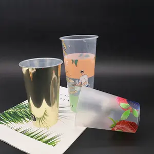 360/500/700ml juice cup Plastic cup with inner membrane disposable pp milk tea cup