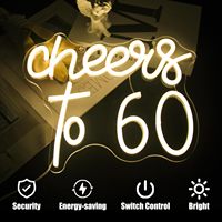 60 Neon işareti için Cheers LED duvar dekor doğum günü partisi ev oturma odası Bar Pub restoran kutlama yıldönümü