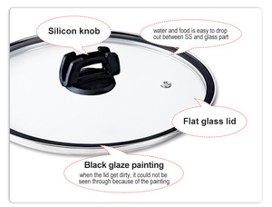 Ventas calientes <span class=keywords><strong>Tapa</strong></span> de sartén Tipo G <span class=keywords><strong>Tapa</strong></span> de vidrio templado plano para ollas y sartenes - Product Image 4