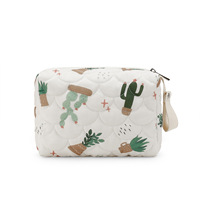 Bolsa de pañales acolchada para bebé, 4 estilos, con estampado de dibujos animados, bolsa de cosméticos portátil de viaje con asa para mamá recién nacida