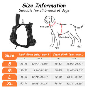 럭셔리 LED 라이트 업 개 애완 동물 하네스 조끼 통기성 나일론 폴리에스터 반사 기능 야외 밤을위한 SML 크기 금속 버클 - Product Image 3
