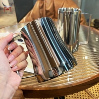 Vente en gros de tasses à double paroi en acier inoxydable 304, corps incurvé unique, tasse à bière en métal, mug à café, chopes pour restaurant, pub, cadeau