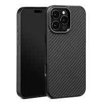 Nouvelle coque de téléphone en fibre d'aramide + TPU avec cadre d'objectif en métal pour iPhone 16 Pro Max 15 14 13 12 11 Pro
