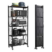 Étagère pliante amovible à 3 4 5 niveaux Étagère pliable et empilable pour la cuisine Étagère sur pied