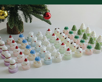 Nouvel arrivage de mini bougies chauffe-plat de Noël parfumées bougies décoratives de table avec emballage individuel