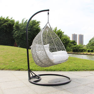 Fauteuil suspendu en rotin tressé <span class=keywords><strong>pour</strong></span> balcon, cour, extérieur, intérieur, jardin, patio, avec support en métal, <span class=keywords><strong>pour</strong></span> deux personnes - Product Image 6