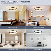 Ventilateur de plafond moderne télécommandé de 20 pouces avec lumière, ventilateurs de plafond encastrés pour chambre à coucher, chambre d'enfant et salon