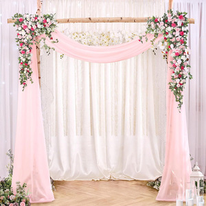 Ensemble de draperies d'arche de <span class=keywords><strong>mariage</strong></span> en mousseline 100D style européen de luxe avec perles, tissu de fond transparent personnalisable pour événements extérieurs et fêtes - Product Image 3