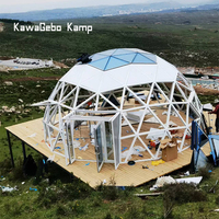 Kawagebo Kamp 7M Double-Pane Glass Party Trade Show Luxury Glamping Igloo Hotel Greenhouse Géodesic Dome Tent House