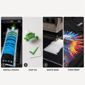 700ml DTG Ink Bag CMYK White Pigment High Quality Compatible for Brother GTX GTXpro Printer with Chip Bulk Wholesale - Product Image 2