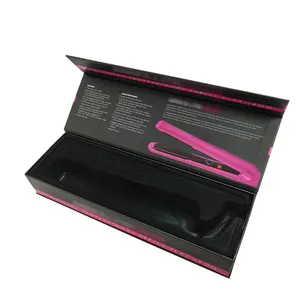 Factory Customized Luxury Magnetic Closure Flat Iron Hair Straighter Packaging gift paper Box With plastic Tray