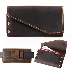 Crazy Horse Leather Waist Phone Bag With Wallet Function Magnetic Buckle Belt <b>Clip</b> For Outdoor Travel <b>Spring</b> 2026 - Product Image 1