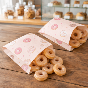 Bolsa de Papel Kraft para Aperitivos con Logotipo Personalizado, Bolsa Desechable para Alimentos para Panadería y Cafetería - Product Image 1