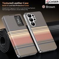 Penutup Flip Dompet Kulit Ramping untuk Samsung S22-26 Anti Selip Anti Sidik Jari Perlindungan Seluruh Bodi Pembuangan Panas Tahan Aus